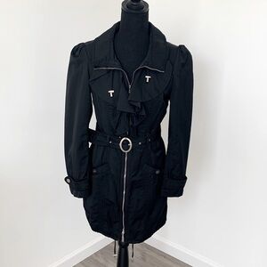 White House Black Market Black Trench Coat